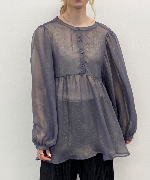 archives(アルシーヴ)の「バックオープンリボンブラウス(シャツ/ブラウス・レディース・ベージュ/ネイビー/モカ・MEDIUM)」の12枚目の写真