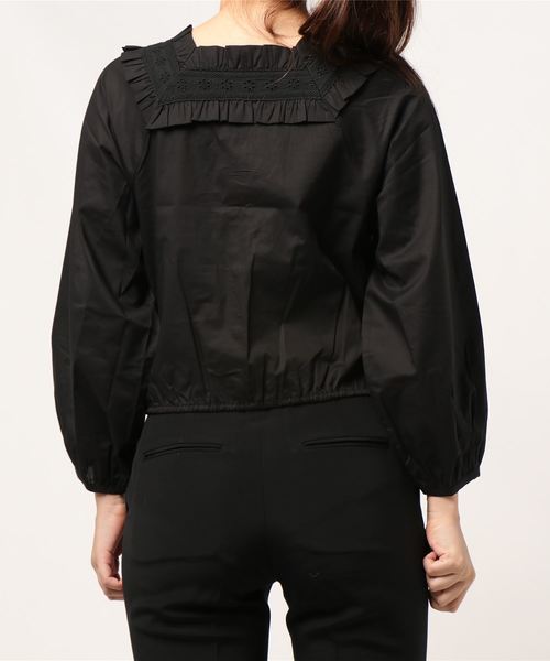 flower（フラワー）の「フラッフィーフリルブラウス（シャツ/ブラウス・レディース・ホワイト/ブラック・FREE）」の4枚目の写真