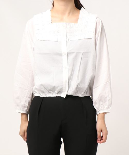 flower（フラワー）の「フラッフィーフリルブラウス（シャツ/ブラウス・レディース・ホワイト/ブラック・FREE）」の18枚目の写真