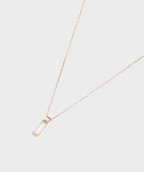 COCOSHNIK / ココシュニック K10カラーストーン（ムーンストーン）スクエアプレート ネックレス WEB限定K10ムーンストーン チェーンリング（リング） | COCOSHNIK