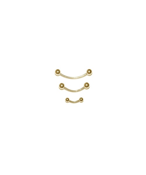 MORPH（モルフ）の「MORPH モルフ バナナバーベル ボディーピアス 16ゲージ 6mm~16mm（ピアス（片耳用）・メンズ・ゴールド・6/12/8/14/10/16）」の3枚目の写真