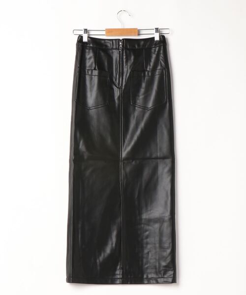 EGOIST（エゴイスト）の「レースアップフェイクレザーロングスカート