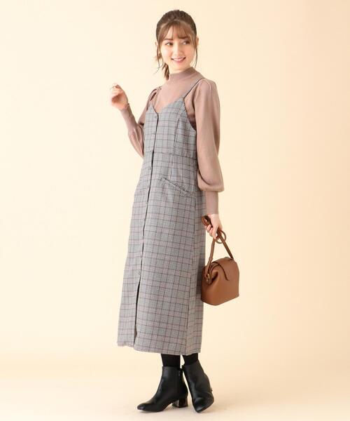Feroux(フェルゥ)の「【2SET】ニット×キャミ ワンピース(ワンピース・レディース・ブラック系3/ダークブラウン系3/ベージュ系5・2)」の5枚目の写真