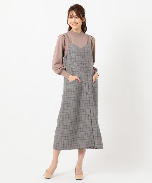 Feroux(フェルゥ)の「【2SET】ニット×キャミ ワンピース(ワンピース・レディース・ブラック系3/ダークブラウン系3/ベージュ系5・2)」の21枚目の写真