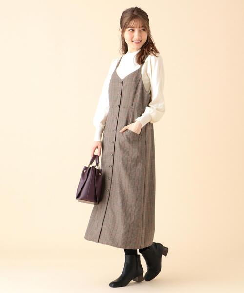 Feroux(フェルゥ)の「【2SET】ニット×キャミ ワンピース(ワンピース・レディース・ブラック系3/ダークブラウン系3/ベージュ系5・2)」の22枚目の写真