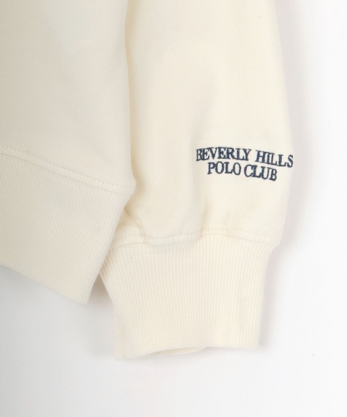 BEVERLY HILLS POLO CLUB（ビバリーヒルズポロクラブ）の「BEVERLY HILLS POLO CLUB/ビバリーヒルズポロクラブ ビッグシルエット ワンポイント ロゴ 刺繍 スウェット トレーナー（スウェット・メンズ・パープル/ホワイト/ベージュ/チャコール/ブラック/ブラウン/グレイッシュブルー/ライトグレー・M/L/MEDIUM/LARGE）」の15枚目の写真