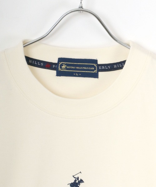 BEVERLY HILLS POLO CLUB（ビバリーヒルズポロクラブ）の「BEVERLY HILLS POLO CLUB/ビバリーヒルズポロクラブ ビッグシルエット ワンポイント ロゴ 刺繍 スウェット トレーナー（スウェット・メンズ・パープル/ホワイト/ベージュ/チャコール/ブラック/ブラウン/グレイッシュブルー/ライトグレー・M/L/MEDIUM/LARGE）」の13枚目の写真