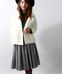 WEGO | WEGO/チェックミディ丈タックスカート(スカート)