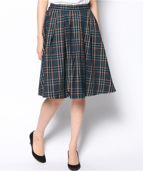 WEGO（ウィゴー）の「WEGO/チェックミディ丈タックスカート（スカート・レディース・グレー系その他/グリーン系その他/ブルー/ブルー系その他・FREE）」の7枚目の写真