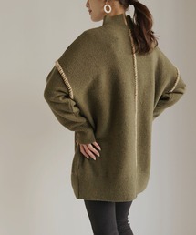 【HER CLOSET】配色ハンドステッチボリュームニットプルオーバー COLOR-STITCH VOLUME KNIT PULLOVER