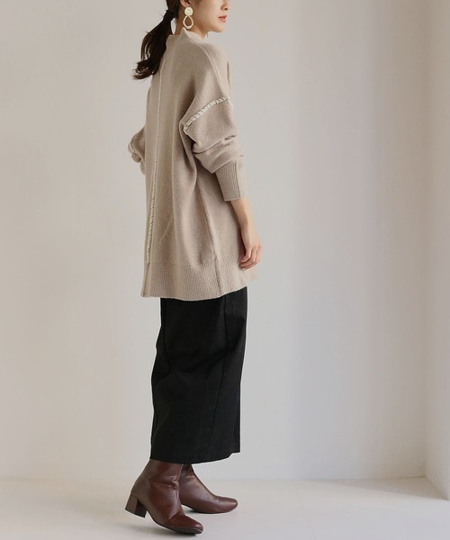 HER CLOSET(ハークローゼット)の「【HER CLOSET】配色ハンドステッチボリュームニットプルオーバー COLOR-STITCH VOLUME KNIT PULLOVER(ニット/セーター・レディース・アイボリー/ブラック/グレイッシュベージュ/ライトブラウン/カーキ・M)」の20枚目の写真