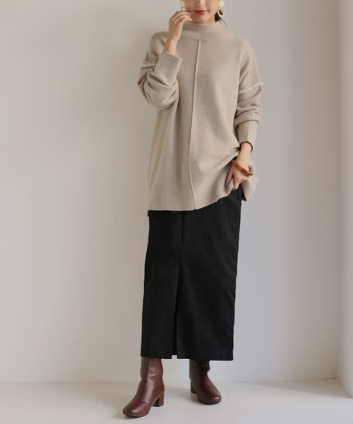 HER CLOSET(ハークローゼット)の「【HER CLOSET】配色ハンドステッチボリュームニットプルオーバー COLOR-STITCH VOLUME KNIT PULLOVER(ニット/セーター・レディース・アイボリー/ブラック/グレイッシュベージュ/ライトブラウン/カーキ・M)」の19枚目の写真