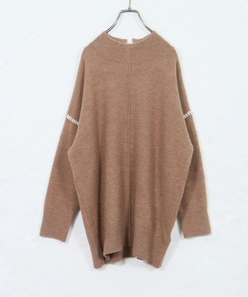 HER CLOSET(ハークローゼット)の「【HER CLOSET】配色ハンドステッチボリュームニットプルオーバー COLOR-STITCH VOLUME KNIT PULLOVER(ニット/セーター・レディース・アイボリー/ブラック/グレイッシュベージュ/ライトブラウン/カーキ・M)」の14枚目の写真