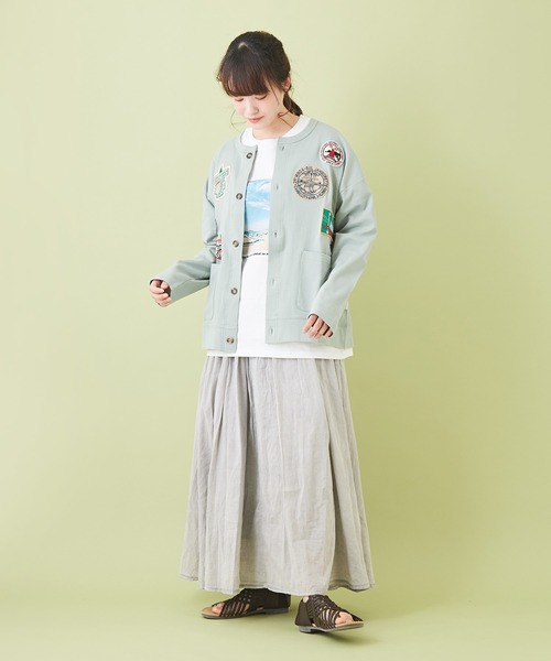 CUBE SUGAR（キューブシュガー）の「綿ボイル アシッドウォッシュ ギャザースカート（スカート・レディース・キャメル/ライトグレー/ブラック/ターコイズブルー/ピンク・M）」の6枚目の写真