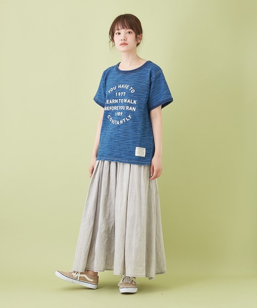 CUBE SUGAR（キューブシュガー）の「綿ボイル アシッドウォッシュ ギャザースカート（スカート・レディース・キャメル/ライトグレー/ブラック/ターコイズブルー/ピンク・M）」の8枚目の写真