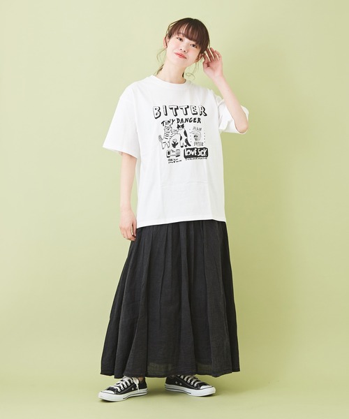 CUBE SUGAR（キューブシュガー）の「綿ボイル アシッドウォッシュ ギャザースカート（スカート・レディース・キャメル/ライトグレー/ブラック/ターコイズブルー/ピンク・M）」の14枚目の写真