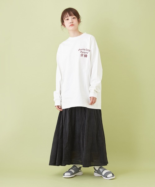 CUBE SUGAR（キューブシュガー）の「綿ボイル アシッドウォッシュ ギャザースカート（スカート・レディース・キャメル/ライトグレー/ブラック/ターコイズブルー/ピンク・M）」の16枚目の写真