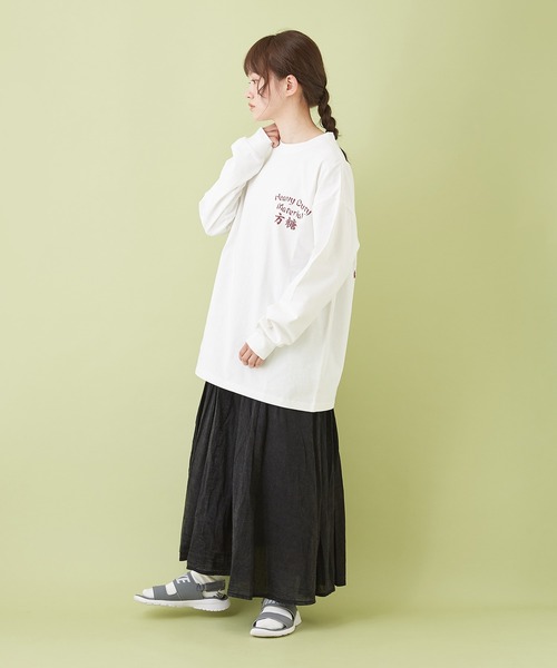 CUBE SUGAR（キューブシュガー）の「綿ボイル アシッドウォッシュ ギャザースカート（スカート・レディース・キャメル/ライトグレー/ブラック/ターコイズブルー/ピンク・M）」の17枚目の写真