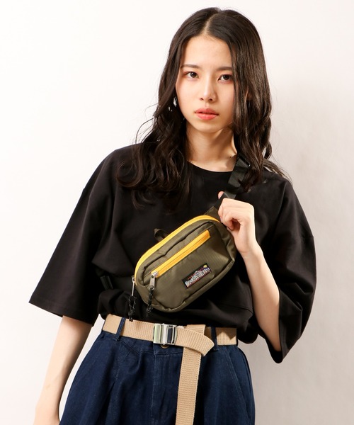 KRIFF MAYER（クリフメイヤー）の「KRIFF MAYER はっ水加工 パッカブル仕様 ミニ ウエストバッグ（ボディバッグ/ウエストポーチ・メンズ・ブラック/オリーブ/オレンジ/ベージュ・FREE）」の6枚目の写真