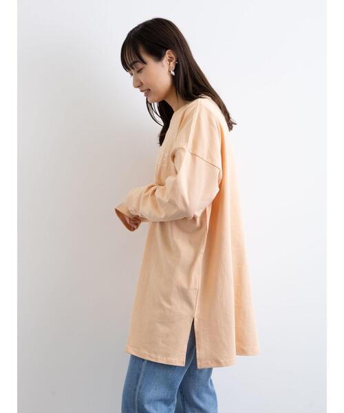 Green　Parks（グリーンパークス）の「胸元刺繍ロンT＊（Tシャツ/カットソー・レディース・ブラック/モカ/オレンジ/オフホワイト・FREE）」の19枚目の写真