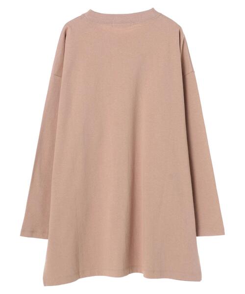 Green　Parks（グリーンパークス）の「胸元刺繍ロンT＊（Tシャツ/カットソー・レディース・ブラック/モカ/オレンジ/オフホワイト・FREE）」の18枚目の写真