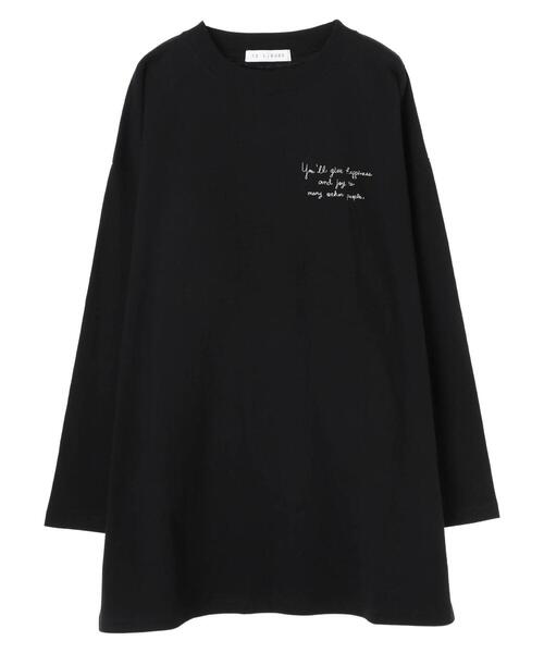 Green　Parks（グリーンパークス）の「胸元刺繍ロンT＊（Tシャツ/カットソー・レディース・ブラック/モカ/オレンジ/オフホワイト・FREE）」の13枚目の写真