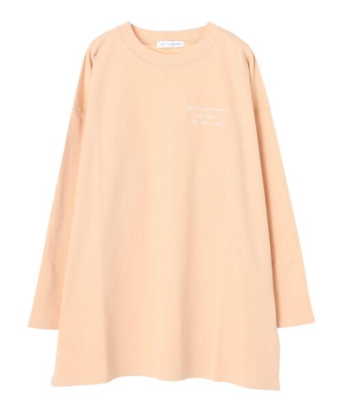 Green　Parks（グリーンパークス）の「胸元刺繍ロンT＊（Tシャツ/カットソー・レディース・ブラック/モカ/オレンジ/オフホワイト・FREE）」の12枚目の写真