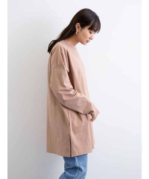 Green　Parks（グリーンパークス）の「胸元刺繍ロンT＊（Tシャツ/カットソー・レディース・ブラック/モカ/オレンジ/オフホワイト・FREE）」の7枚目の写真