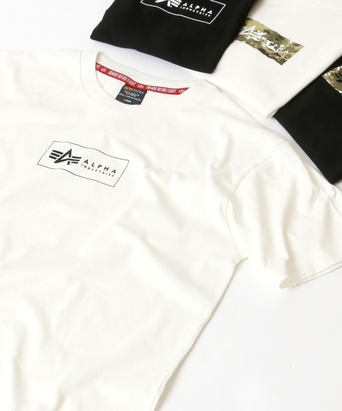 Alpha Industries（アルファインダストリーズ）の「ALPHA /アルファ 「A」MARK BOXLOGO ボックスロゴプリントT（Tシャツ/カットソー・メンズ・ホワイト系その他/ブラック系その他/ホワイト系その他2/ホワイト系その他3/ホワイト系その他4/ブラック系その他2/ブラック系その他3/ブラック系その他4・M/L/XL）」の4枚目の写真