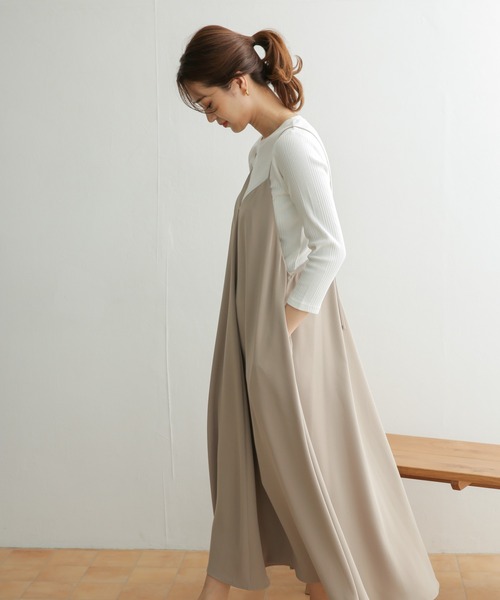 URBAN RESEARCH DOORS（アーバンリサーチドアーズ）の「キャミワンピース（ワンピース・レディース・ブラック/ベージュ・ONE）」の18枚目の写真