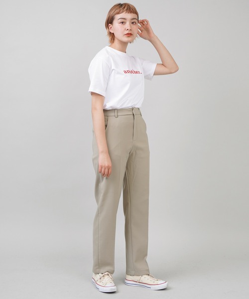 SPINNS（スピンズ）の「カラーテーパードパンツ（スラックス・レディース・ブラック/ベージュ/ホワイト/ダークブルー/グリーン/ダークグリーン・M/S）」の15枚目の写真