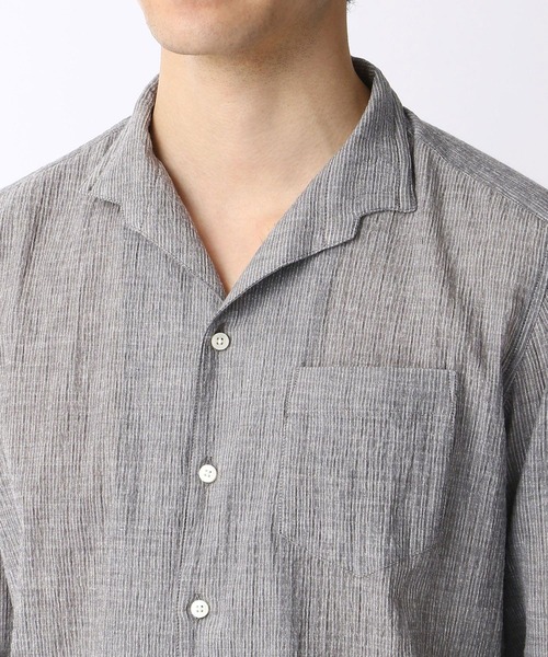 HIDEAWAYS NICOLE（ハイダウェイニコル）の「先染めラメクレープ七分袖シャツ（シャツ/ブラウス・メンズ・ホワイト/ブラック/グレー・LARGE/X-LARGE/MEDIUM）」の16枚目の写真