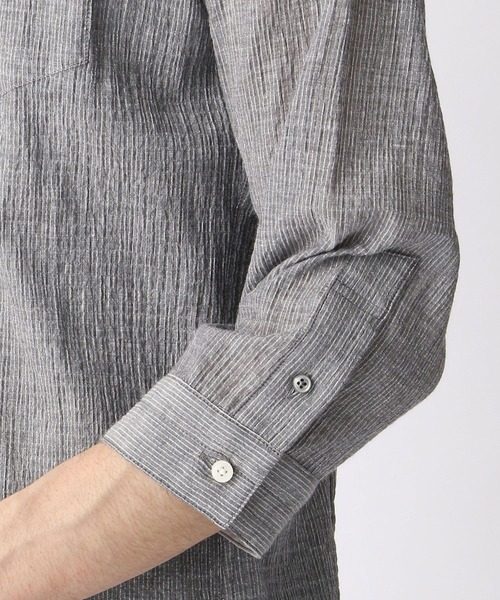 HIDEAWAYS NICOLE（ハイダウェイニコル）の「先染めラメクレープ七分袖シャツ（シャツ/ブラウス・メンズ・ホワイト/ブラック/グレー・LARGE/X-LARGE/MEDIUM）」の15枚目の写真