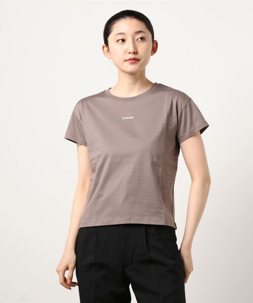 earth music&ecology（アースミュージックアンドエコロジー）の「ミニロゴTシャツ ＊（Tシャツ/カットソー・レディース・ブラック/モカ/オフホワイト/ピンク/ベージュ/サックスブルー・S/M）」の4枚目の写真