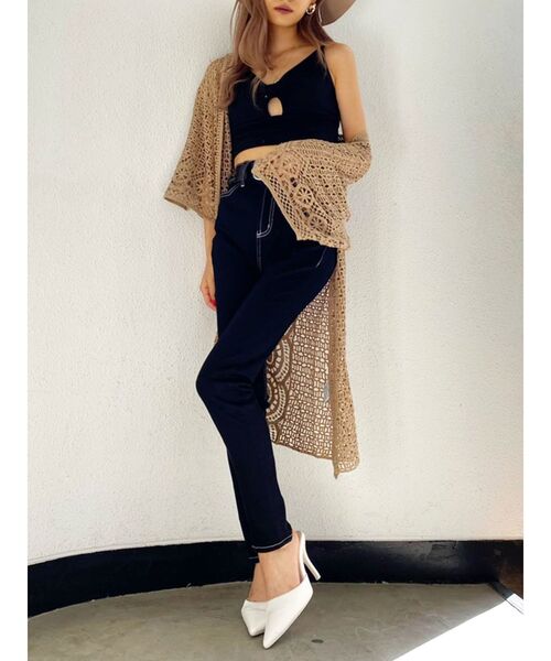 GYDA（ジェイダ）の「【SETUP着用可】クロシェニットカーデ（カーディガン/ボレロ・レディース・ベージュ/ブラウン/アイボリー・FREE）」の8枚目の写真