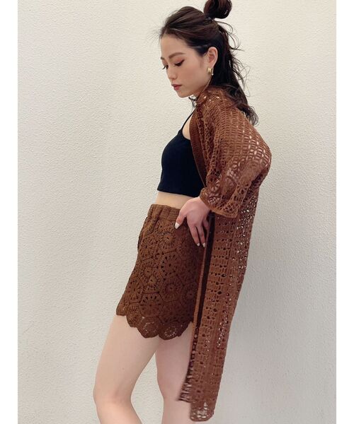 GYDA（ジェイダ）の「【SETUP着用可】クロシェニットカーデ（カーディガン/ボレロ・レディース・ベージュ/ブラウン/アイボリー・FREE）」の17枚目の写真