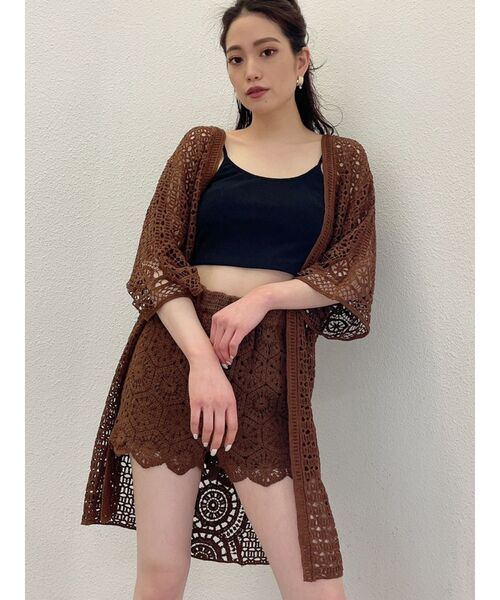 GYDA（ジェイダ）の「【SETUP着用可】クロシェニットカーデ（カーディガン/ボレロ・レディース・ベージュ/ブラウン/アイボリー・FREE）」の18枚目の写真