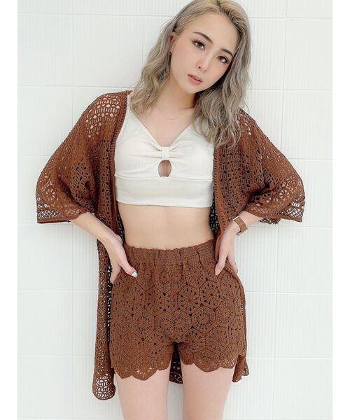 GYDA（ジェイダ）の「【SETUP着用可】クロシェニットカーデ（カーディガン/ボレロ・レディース・ベージュ/ブラウン/アイボリー・FREE）」の19枚目の写真