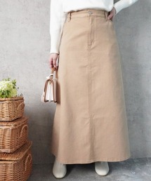 perky room（パーキールーム）の「(nod)デニム・ツイルフレアロングスカート（デニムスカート）」