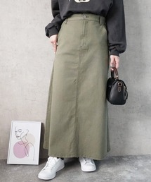 perky room（パーキールーム）の「(nod)デニム・ツイルフレアロングスカート（デニムスカート）」