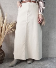 perky room（パーキールーム）の「(nod)デニム・ツイルフレアロングスカート（デニムスカート）」