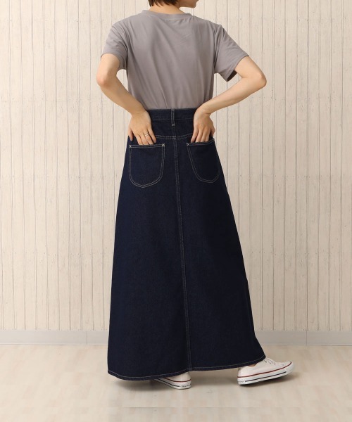 nod)デニム・ツイルフレアロングスカート（デニムスカート）｜Emma