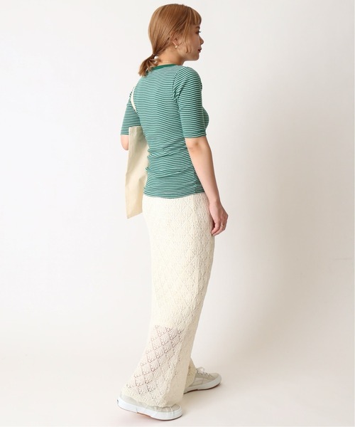 U by SPICK&SPAN(ユーバイスピックアンドスパン)の「【MILLER/ミラー】 ボーダー5分袖クルーネックプルオーバー2◆(Tシャツ/カットソー・レディース・グリーン/サックスブルー/レッド・FREE)」の21枚目の写真