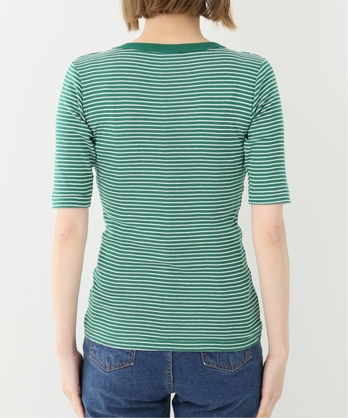 U by SPICK&SPAN(ユーバイスピックアンドスパン)の「【MILLER/ミラー】 ボーダー5分袖クルーネックプルオーバー2◆(Tシャツ/カットソー・レディース・グリーン/サックスブルー/レッド・FREE)」の11枚目の写真