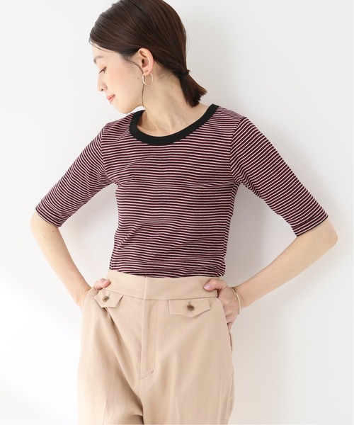 U by SPICK&SPAN(ユーバイスピックアンドスパン)の「【MILLER/ミラー】 ボーダー5分袖クルーネックプルオーバー2◆(Tシャツ/カットソー・レディース・グリーン/サックスブルー/レッド・FREE)」の19枚目の写真