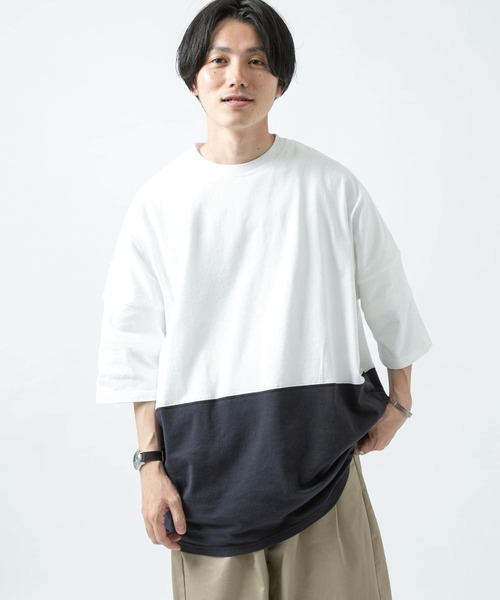ITEMS URBANRESEARCH（アイテムズ アーバンリサーチ）の「バイカラー天竺半袖Tシャツ（Tシャツ/カットソー・メンズ・カーキ/ホワイト/ボルドー・LARGE/MEDIUM）」の12枚目の写真