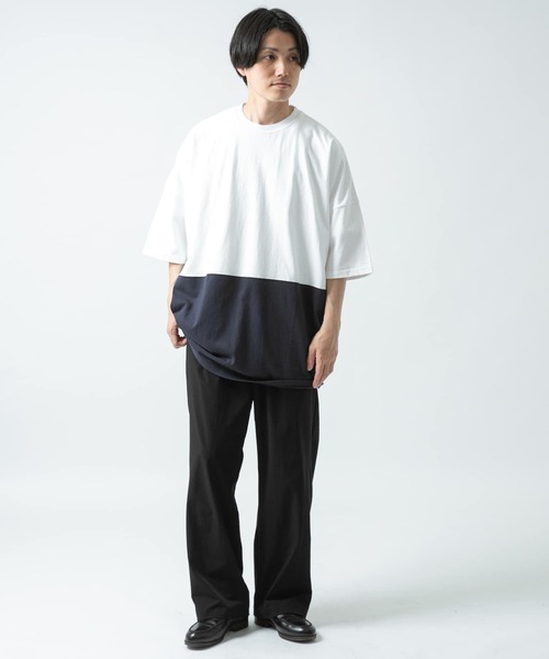 ITEMS URBANRESEARCH（アイテムズ アーバンリサーチ）の「バイカラー天竺半袖Tシャツ（Tシャツ/カットソー・メンズ・カーキ/ホワイト/ボルドー・LARGE/MEDIUM）」の11枚目の写真