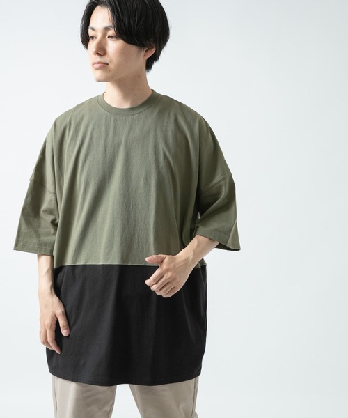 ITEMS URBANRESEARCH（アイテムズ アーバンリサーチ）の「バイカラー天竺半袖Tシャツ（Tシャツ/カットソー・メンズ・カーキ/ホワイト/ボルドー・LARGE/MEDIUM）」の19枚目の写真