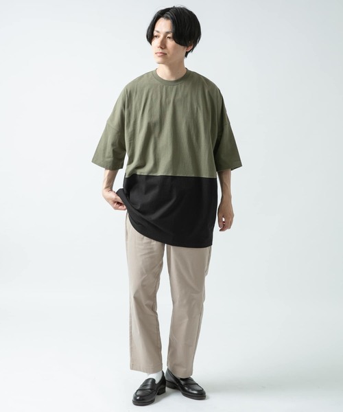 ITEMS URBANRESEARCH（アイテムズ アーバンリサーチ）の「バイカラー天竺半袖Tシャツ（Tシャツ/カットソー・メンズ・カーキ/ホワイト/ボルドー・LARGE/MEDIUM）」の20枚目の写真