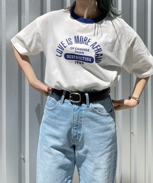 PBLIM（ページボーイリム）の「【PAGEBOYLIM】リンガーT（Tシャツ/カットソー・レディース・ホワイト×レッド/ホワイト×ブルー・MEDIUM）」の16枚目の写真